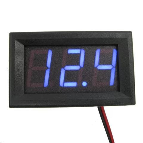 Mini voltímetro Digital con pantalla LED, batería de prueba de voltaje CC 2,4 V-30V, 2 cables para motocicleta y coche ► Foto 1/5