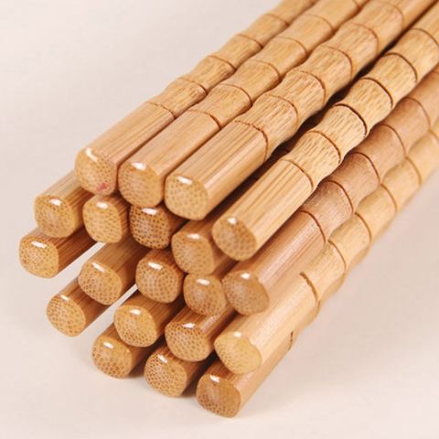 Palillos chinos ecológicos de bambú para adultos, hechos a mano palillos de madera, suministros de cocina coreanos, utensilios reutilizables para comer, cubiertos, 1 par ► Foto 1/6