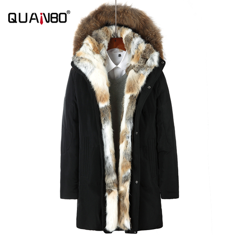 Chaqueta de ocio para hombre y mujer 2022 capucha gruesa de invierno con Cuello de piel de mapache grande impermeable para -30 grados ► Foto 1/6