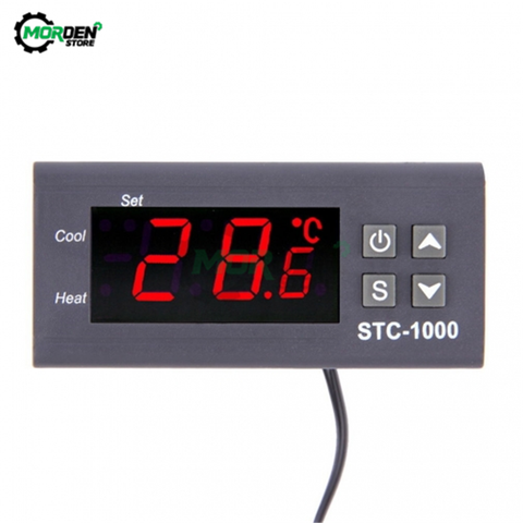 Controlador de temperatura Digital STC 1000, termostato termorregulador, relé de incubadora LED 10A, STC-1000 de refrigeración de calefacción de 12V 24V 220V ► Foto 1/6