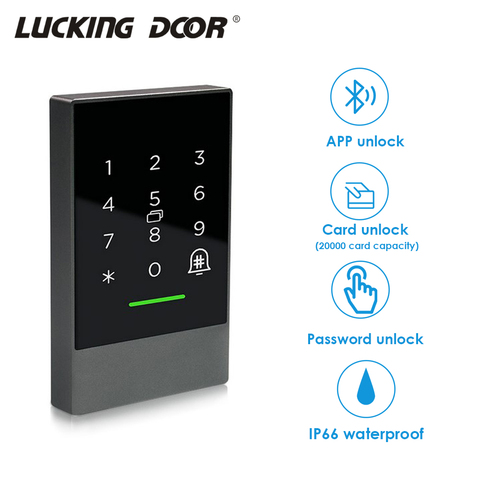 Bluetooth TTlock App Control de sistema de Control de acceso de puerta lector de tarjeta Aplicación de teléfono inteligente 13,56 MHZ tarjeta de Control de acceso de la puerta teclado ► Foto 1/1