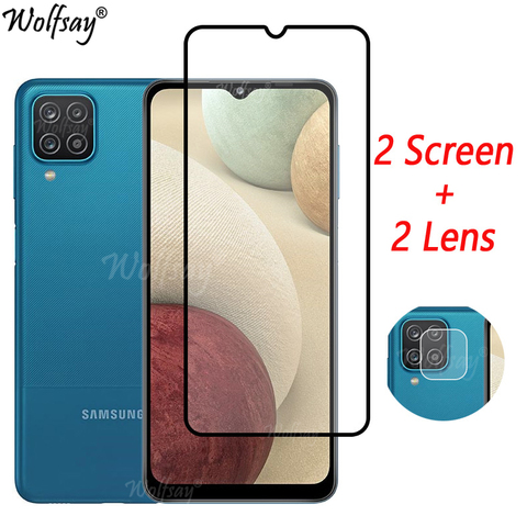 Protector de pantalla de cristal templado para Samsung Galaxy A12, cristal templado de cobertura completa para cámara Samsung A12 de 6,5 pulgadas ► Foto 1/6