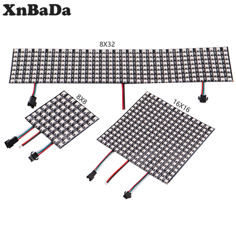 WS2812B-Panel de luz LED Flexible, direccionable individualmente, WS2812, 8x8, 16x16, 8x32, módulo de matriz, pantalla DC5V ► Foto 1/6