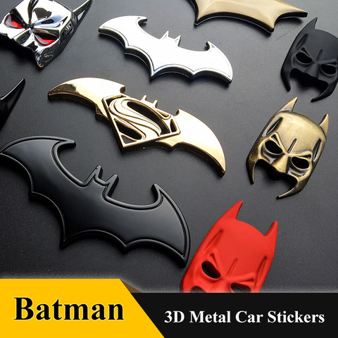 Calcomanías 3D para coche Cool murciélago de Metal Auto Logo estilo de coche murciélago de Metal hombre insignia emblema cola calcomanía accesorios para automóvil motocicleta automóviles ► Foto 1/5