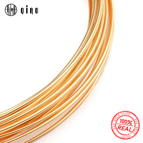 Un metro 0,25/0,41/0,64/0,8mm medio oro relleno rebordear alambre metal hilo 14k oro alambre para oro joyería hacer pendiente DIY ► Foto 1/6