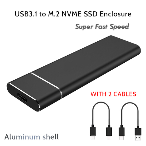 UTHAI-carcasa de SSD T42 USB3.1 a M.2 NVME, caja de aluminio para disco duro Nvme m-key A Adaptador tipo C, Funda de disco duro de M.2 NGFF Sata3 ► Foto 1/5