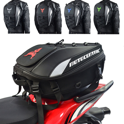 Moda impermeable bolsa trasero para motocicleta Multi-funcional Durable de la motocicleta bolsa de asiento trasero de alta capacidad de la motocicleta jinete mochila ► Foto 1/6