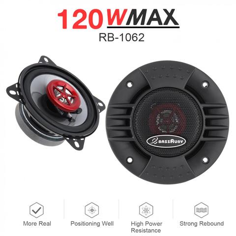 Altavoces coaxiales universales de 2 vías para coche, 4 pulgadas, 120W, Audio estéreo frecuencia de rango completo, HiFi, no destructivo, 2 uds. ► Foto 1/6