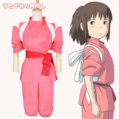 Japonés estilo Anime en espíritu Cosplay trajes Takino Chihiro mostrar Cosplay traje Kamikakushi Rosa Sets de Kimono ► Foto 1/4