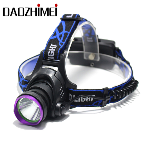 Linterna frontal LED XM-L T6 de 5000 lúmenes, Faro de caza, pesca, resistente al agua, linterna para cabeza, cargador para coche y cargador ► Foto 1/6