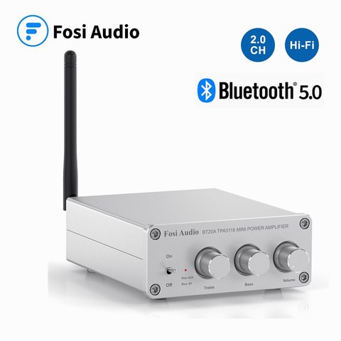 Fosi Audio BT20A-miniamplificador de Audio Digital con Bluetooth 5,0, amplificador de potencia de 2x100W, HiFi, Clase D, altavoz para el hogar ► Foto 1/6