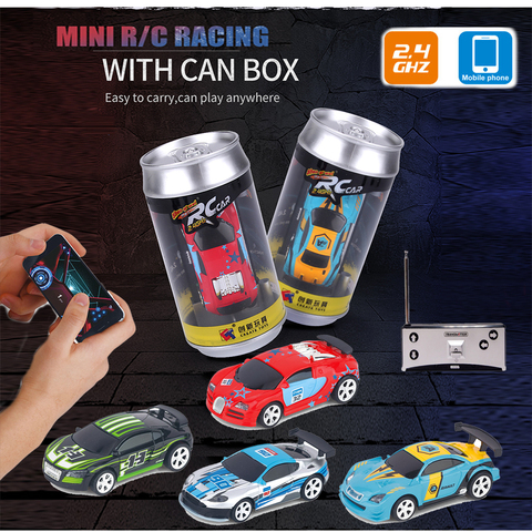 1:58 Control remoto MINI RC coche de la batería operado de autos de carrera PVC latas máquina Paquete de deriva-Buggy Bluetooth radio juguete Niño ► Foto 1/5