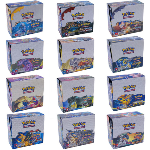 324 unids/caja 15 estilo TARJETA DE Pokemon sol y luna oculta destinos inglés evoluciones de colección tarjeta de juego juguete de los niños ► Foto 1/5