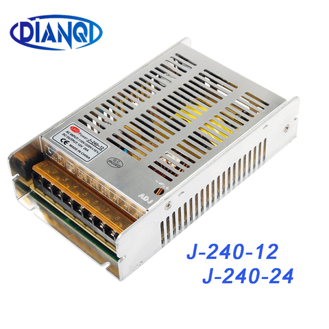 Nuevo modelo de alta calidad 12V 20A 240W 24V 10A fuente de alimentación de conmutación LED plateado entrada de CA 110-220V a 24V CC J-240-24 ► Foto 1/6