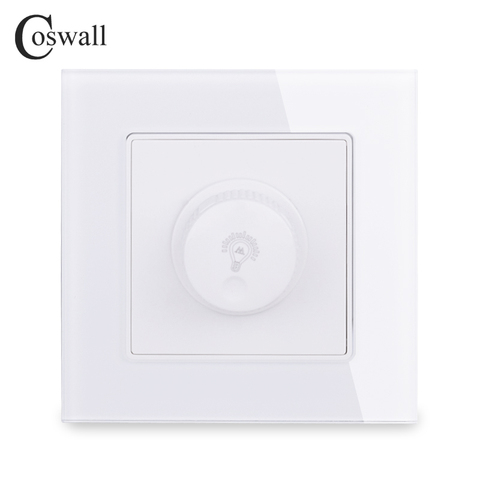 COSWALL-regulador de potenciómetro para lámpara LED regulable/bombilla incandescente, Panel de cristal, interruptor de luz de pared, 3 ~ 200W, brillo ajustable ► Foto 1/5