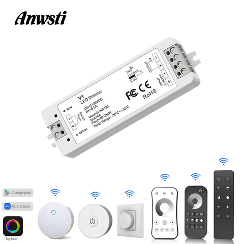 Atenuador LED de Wifi interruptor 12V 24V PWM de 2,4G Touch Control remoto inalámbrico RF 5V 36V Wifi inteligente controlador Dimmer para cinta de LED de único Color ► Foto 1/6