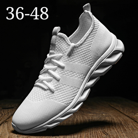 Zapatillas de running transpirables para hombre, zapatos deportivos ligeros para caminar, trotar y correr, casuales y a la moda, talla grande 45 y 46 ► Foto 1/6