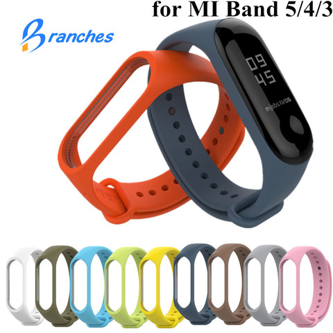 Pulsera para Xiaomi Mi banda 5 4 3 correa de reloj de la correa de muñeca de silicona para xiaomi mi banda 3 4 5 pulsera Miband gota de 4 3 5 Correa ► Foto 1/5