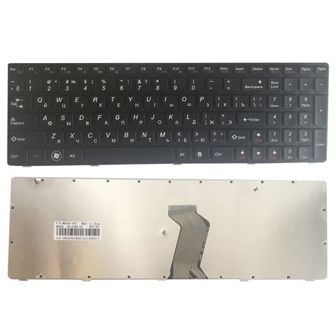 Teclado ruso para portátil Lenovo G580 Z580 Z580A G585 Z585 RU, marco negro ► Foto 1/5