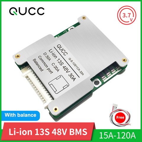 Qucc BMS 13S 48V 15A 20A 30A 40A 50A 60A100A 120A 18650 equilibrador PCB Placa de protección de batería de litio eléctrico vehículo Ebike ► Foto 1/6