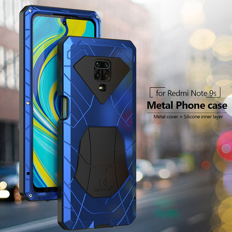 Funda de teléfono para Xiaomi Redmi Note 9s, Protector de pantalla de alta resistencia, Metal, aluminio, a prueba de golpes, funda de teléfono de cuerpo completo ► Foto 1/6