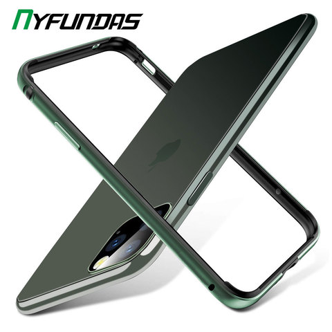 Funda de parachoques para iPhone 11 Pro Max de silicona de Metal a prueba de golpes Coque para iPhone 11 X XS Max XR verde de Lujo accesorios de teléfono ► Foto 1/6