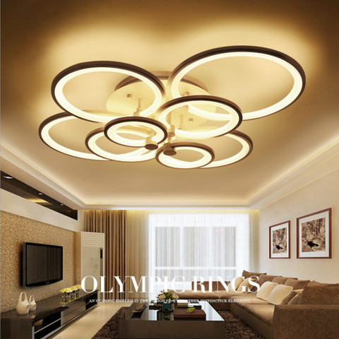 Candelabro LED moderno blanco y negro, Lustre para sala de estar, luz para dormitorio, comedor, lámpara de iluminación de techo WY507 ► Foto 1/5