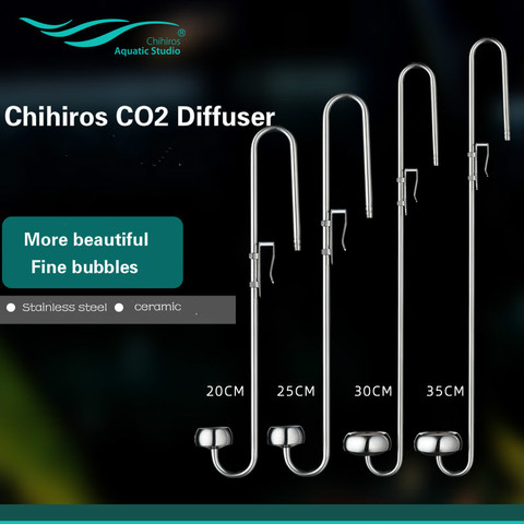 Chihiros-difusor de CO2 de acero inoxidable para acuario, pequeño difusor de burbujas de cerámica de carbono para tanque de peces, clip atomizador de co2 ► Foto 1/5