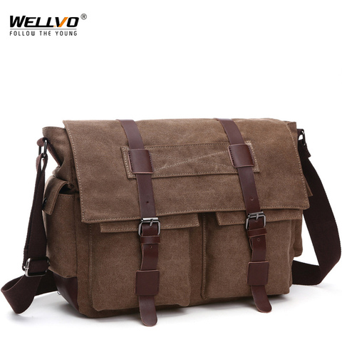 Bolso de mensajero Retro para hombre, bolsa de lona, para carrera, ocio, bolso de negocios tipo bandolera, maletín, XA108ZC ► Foto 1/6