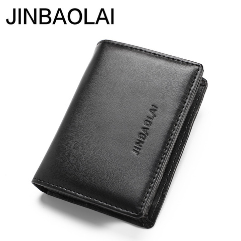 JINBAOLAI-tarjetero de piel sintética de tejido liso para hombre, tarjetero a la moda ► Foto 1/6