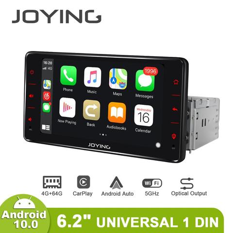 Reproductor Multimedia Universal para coche, Radio estéreo de 1 Din con salida óptica Carplay, Android 10, 6,2 pulgadas, 4GB, 64GB ► Foto 1/6