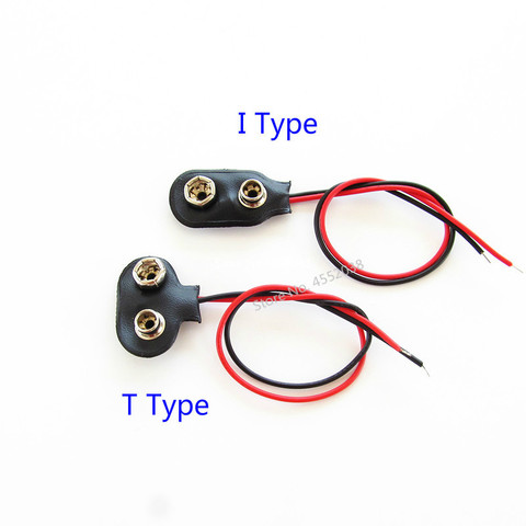 Conector de clip a presión de batería, 9V, longitud de 15cm, tipo T/Tipo I, 10 Uds. ► Foto 1/1