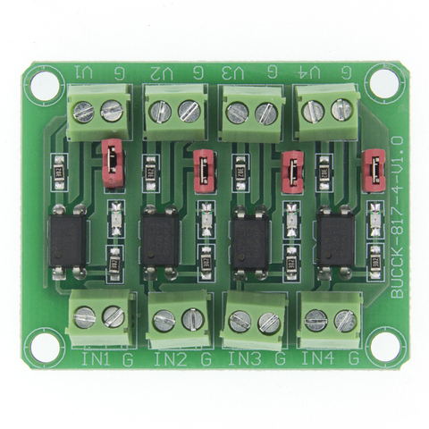 Placa de aislamiento de 2/4 canales PC817, módulo Adaptador convertidor de voltaje, 3,6-30V, controlador fotoeléctrico aislado ► Foto 1/6