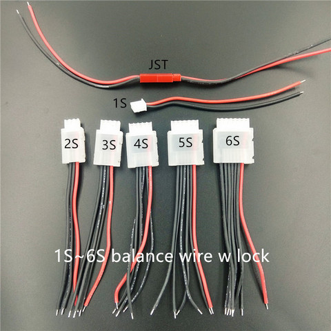 Lipo batería Balance Cable de alambre w bloqueo 2 S 3 s 4S 5S 6 s Imax B6 conector 100mm 22AWG diámetro de 0,08 a 200 grados Super suave ► Foto 1/6