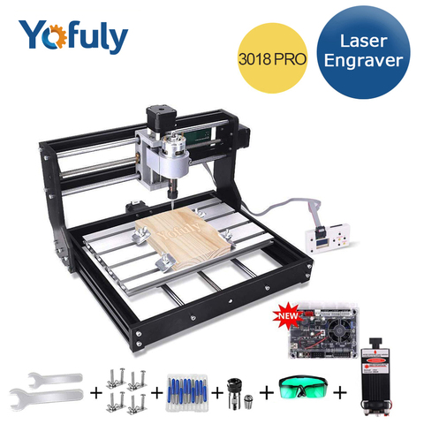 CNC 3018 Pro GRBL máquina de grabado láser DIY CNC máquina fresadora PCB enrutador de madera enrutador CNC enrutador 3 ejes ► Foto 1/6