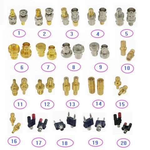 Adaptador BNC / SMA / RP-SMA / SMB a SMA / Microdot / CRC9 / TS9 / SMB/Banana, conector Coaxial RF recto, 1 unidad ► Foto 1/1