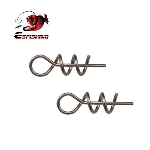 ESFISHING 50 Uds conector de gancho pesca cebo suaves primavera centrado pines cerrojo fijo aguja primavera giro manivela bloqueo suave para atraer ► Foto 1/6