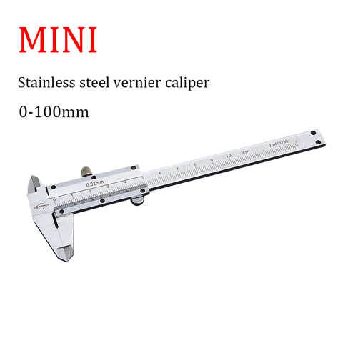 Mini calibrador Vernier de acero inoxidable, herramienta de medición de alta precisión de 0-100mm, 0,02mm, instrumento de medición de trabajo ► Foto 1/6