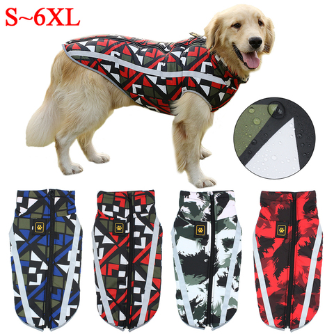 Chaqueta para perros abrigo para perros de raza grande impermeable reflectante ropa de invierno cálida para perros grandes, monos de Labrador ropa de cachorro Chihuahua ► Foto 1/6