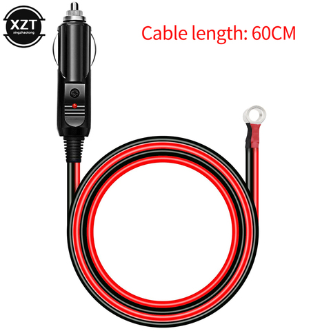 Cable de extensión para mechero de coche, adaptador de enchufe de Clip de cocodrilo, a prueba de polvo, resistente al agua, 60cm, 12V / 24V ► Foto 1/6