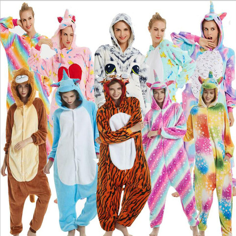 Kigurumi para niños adultos Onesie pijamas de las mujeres de Animal Cosplay una pieza ropa de dormir niño niña mono unicornio ► Foto 1/6