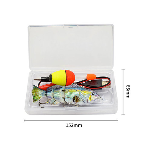 Pequeña 10cm robot piscina señuelos pesca eléctrica Auto cebo Wobblers para Swimbait USB recargable luz LED para destellear ► Foto 1/6