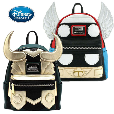 Mochila Disney Marvel de PU de gran capacidad Loki de Los Vengadores Thor superhéroe bolso para niños y niñas bolso escolar regalos de cumpleaños ► Foto 1/6