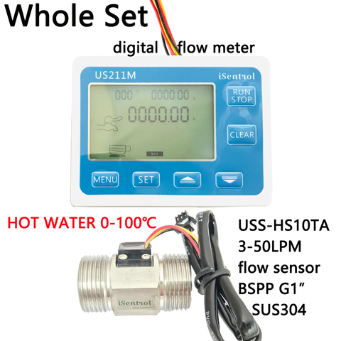 Medidor de flujo de agua Digital US211M, con SUS304, acero inoxidable, G1 