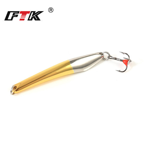 FTK-señuelo para pesca en hielo, Wobbler, cuchara giratoria de 60mm/10g, 70mm/20g, 75mm/25g, cebo anzuelo triple de Metal para invierno, 1 ud. ► Foto 1/6