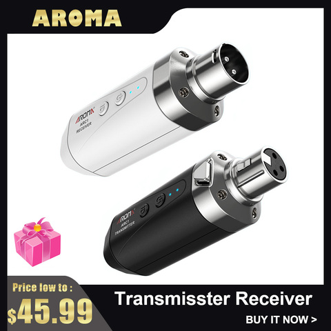 AROMA ARC1-sistema de transmisión inalámbrica con micrófono receptor de transmisión de 4 canales máx. 35m, rango efectivo, accesorios para guitarra ► Foto 1/6