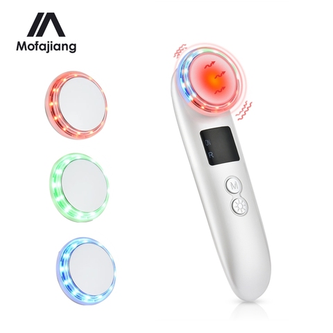 Terapia de luz LED de fotones con vibración ultrasónica, rejuvenecimiento de la piel, estiramiento Facial, masajeador de belleza para el cuidado de la piel, 42 ℃ ► Foto 1/6