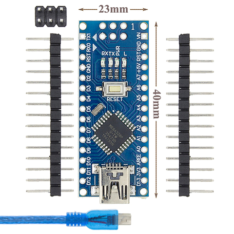 1 set/lot Nano v3.0 controlador compatible nano CH340 controlador USB con CABLE USB nano 3,0 para Arduino ► Foto 1/6