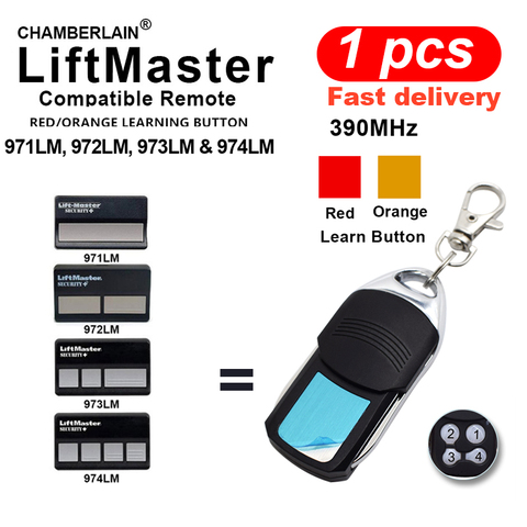 Liftmaster-mando a distancia para garaje, 971LM, 972LM, 973LM, 974LM, abridor de puerta, Chamberlain, liftmaster, transmisor de mano, 390MHz ► Foto 1/6