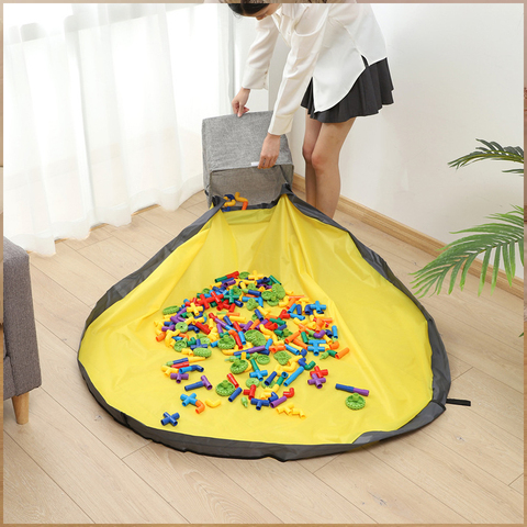 Bolsa de almacenamiento cuadrada plegable portátil para niños, bolsa de almacenamiento multifuncional para limpiar juguetes, organizador impermeable, bolsas de cubo ► Foto 1/6